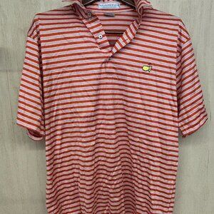 Masters golf polo Prima Cotton Augusta Links shirt sz Med Orange/White Putting